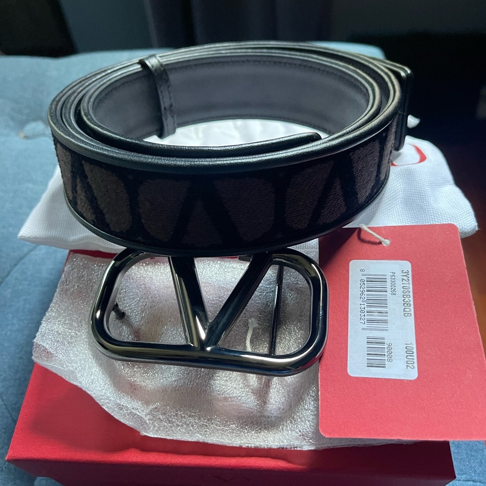 Valentino Black and Brown Men's Belt